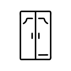 Minimalist Wardrobe with Slim Handles Icon Design
