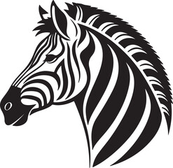 Fototapeta premium Zebra head vector and portrait silhouette Zebra head logo vector illustration and zebra head vector