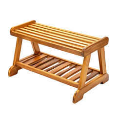 A Wooden Shoe Rack Isolated O... on a transparent background