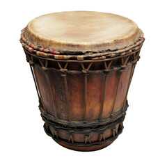 Traditional Handcrafted Drum Isolated on Transparent Background