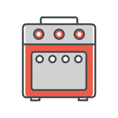 Fototapeta premium Music Amplifier Icon in Minimalistic Style and Bright Colors 