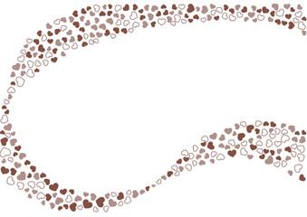 ハート柄の背景 茶系の3色 フチと単色 ハート