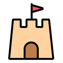sand castle icon vector illustration. Summer vacation icons.