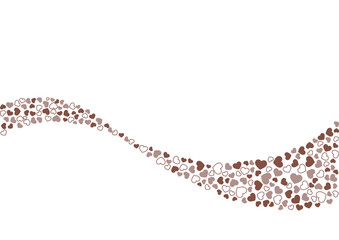 ハート柄の背景 茶系の3色 フチと単色 ハート