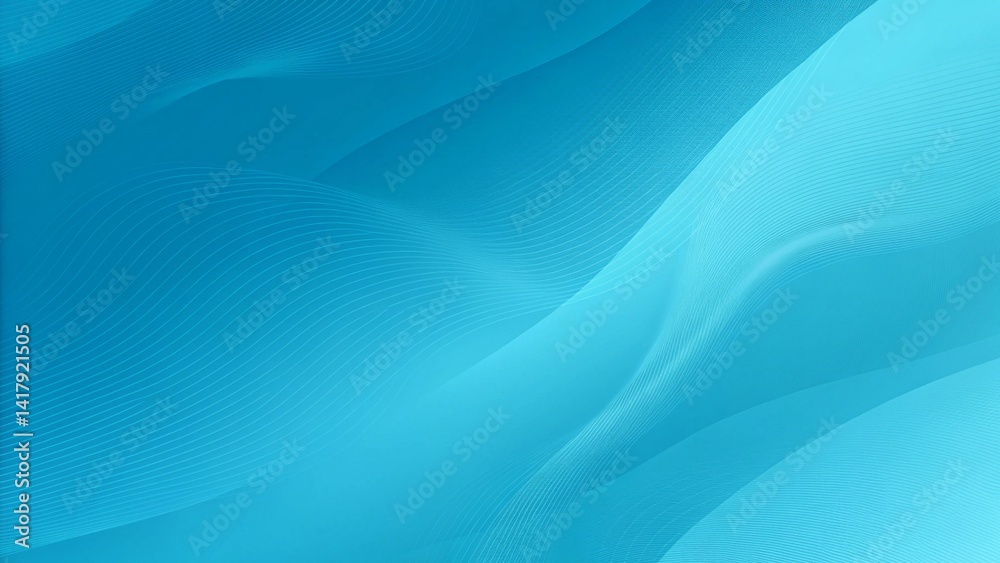 Fototapete abstract flowing wave background in teal with soft gradients and line patterns, smooth, elegant, mod