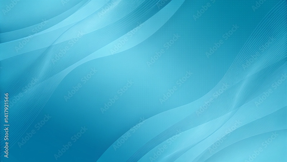 Poster Abstract flowing wave background in teal with soft gradients and line patterns, smooth, elegant, modern, digital art backdrop with futuristic style and calming visual aesthetic