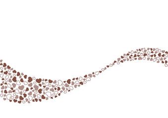 ハート柄の背景 茶系の3色 フチと単色 ハート