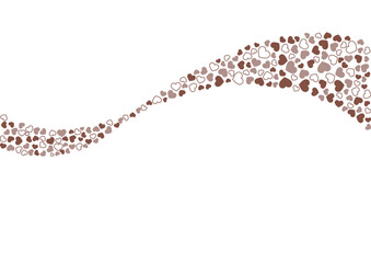 ハート柄の背景 茶系の3色 フチと単色 ハート