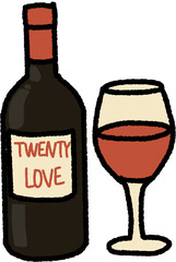 wine bottle and glass