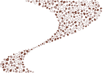 ハート柄の背景 茶系の3色 フチと単色 ハート