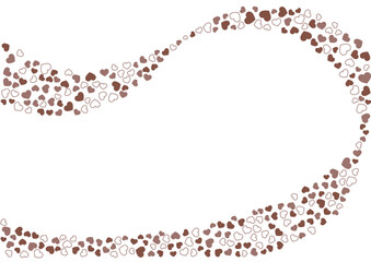 ハート柄の背景 茶系の3色 フチと単色 ハート