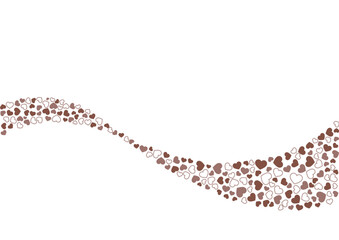 ハート柄の背景 茶系の3色 フチと単色 ハート