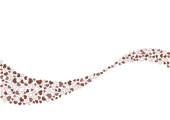 ハート柄の背景 茶系の3色 フチと単色 ハート