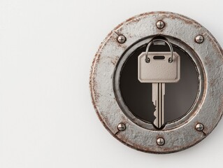 Key in a Rotating Lock Mechanism with Vault Concept layout