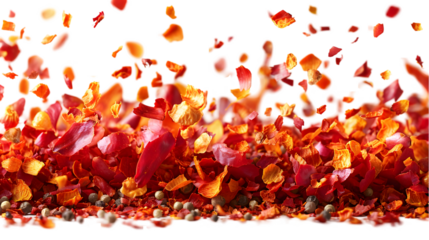 Red Rose Petals Falling with Spices.