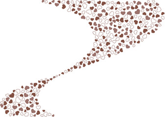 ハート柄の背景 茶系の3色 フチと単色 ハート