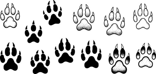 Fototapeta premium hand drawn doodle of animal footpri, Vector illustration