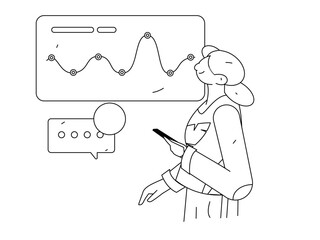 Flat vector illustration of business people operating work scene
