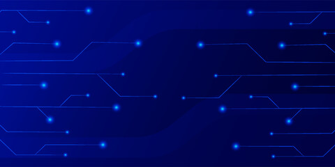 Abstract blue technology background with circuit diagram.