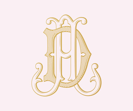 AD, DA, logo AD, logo DA, Letter AD, Letter DA, Monogram AD, Monogram DA , Wedding Monogram, Wedding Logo, Logo Design , Monogram Vintage