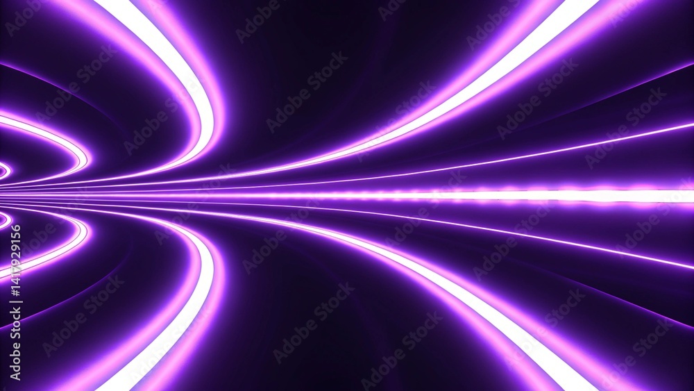 Poster Black purple abstract background with wavy lines and curves in the center of the image, with a black background and a purple background with a white border, modern digital wave texture design