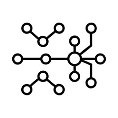Neural Network with Connected Nodes Icon Design