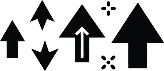 Arrow Cursor Icon Set – Round Web Direction Symbol Collection