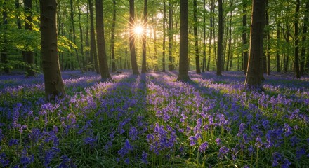 Forest with Bluebell Field (Photo)