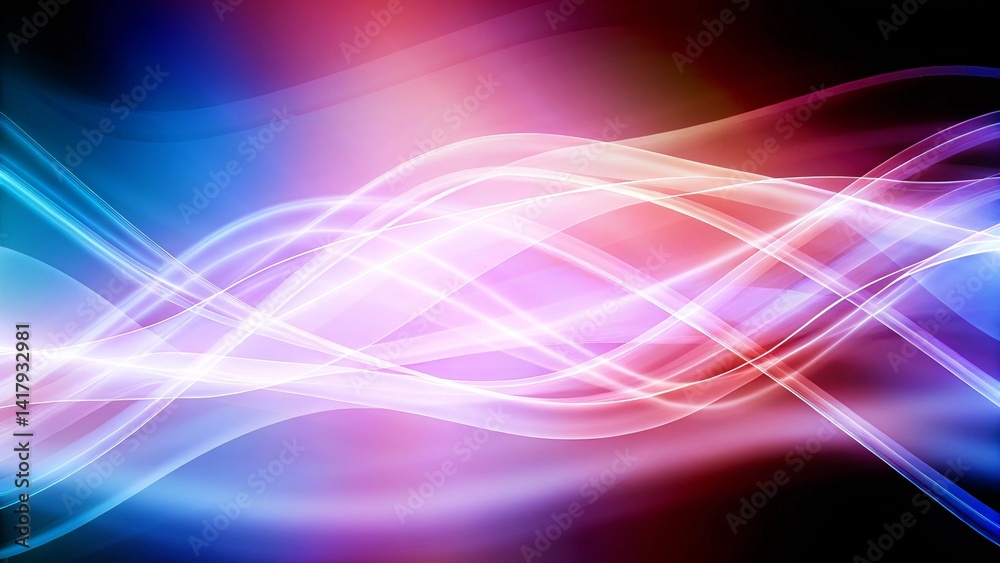 Aufkleber fantastic elegant wave panorama background design illustration, abstract fluid motion art with color