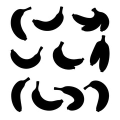 set of different kinds of banana