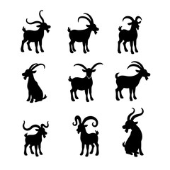 goat silhouettes vector