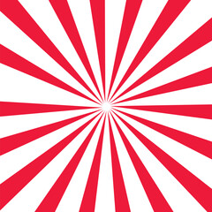 Fototapeta premium Retro sunburst sun rays dark red creamy yellow abstract background vintage sunrise grunge rough texture pattern radial spiral stripes groovy swirl beam distressed circus carnival vector illustration.