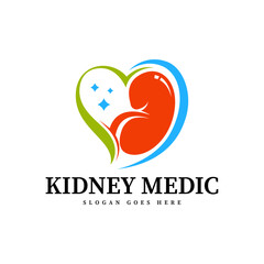 Healthy kidney logo design template