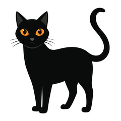 Beautiful cat vector silhouette black illustration 
