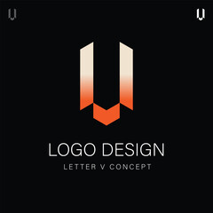 Isometric Letter U Logo Design illustration Concept, Geometric Style Alphabet Type Initial, Creative Corporate Identity Brand for a Tech or Marketing Company 