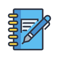 Fototapeta premium Notebook with Pen Writing Illustration Icon Design