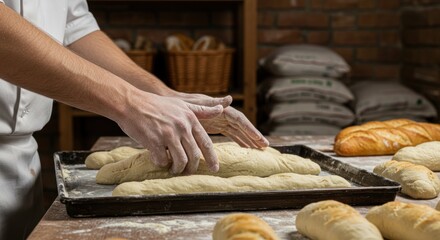 Baker Kneading Dough - Photo