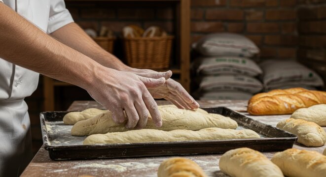Baker Kneading Dough - Photo