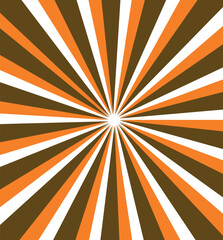 Sunlight rays horizontal background. Bright orange color burst background.