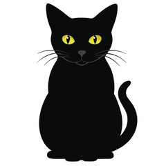 Beautiful cat vector silhouette black illustration 