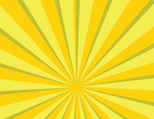 Ray sun. Yellow sun rays. Sunburst background. Burst radial line. Star beam. Retro pattern. Starburst light. Orange shiny lines. Sunray stripe.