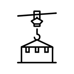 Overhead Crane Moving Shipping Box Cargo Icon Design