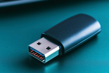 USB Stick on Office Desk with Infected Malware Warning Label