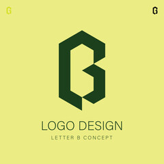 Isometric Letter B Logo Design illustration Concept, Geometric Style Alphabet Type Initial, Creative Corporate Identity Brand for a Tech or Marketing Company 