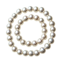 Obraz premium Pearl Necklace Flat Lay With... on a transparent background