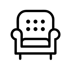 Padded Armchair with Elegant Button Tufting Icon Design