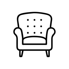 Padded Armchair with Elegant Button Tufting Icon Design