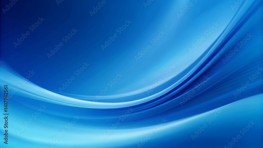 Aufkleber Smooth blue curve design blending with blurred lines creates a light blue gradient abstract banner background with ample copy space image, ideal for modern web headers or elegant presentations