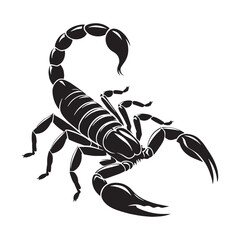 Mysterious Scorpion silhouette, a creature of the desert's shadows – Scorpion illustration – Scorpion vector – Insect silhouette


