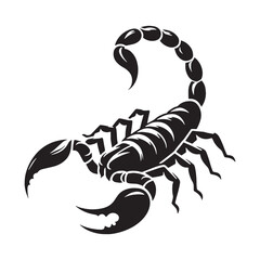 Lethal Scorpion silhouette, a master of ambush hunting – Scorpion illustration – Scorpion vector – Insect silhouette

